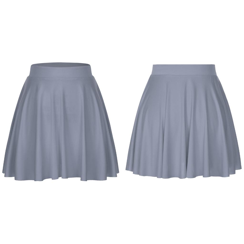 Damen-Faltenrock, Basic, einfarbig, dehnbar, ausgestellt, lässig, Mini-Skater-Röcke, Tutu-Röcke