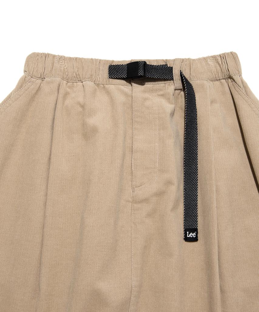 Lee Corduroy Flare Belted Skirt Beige