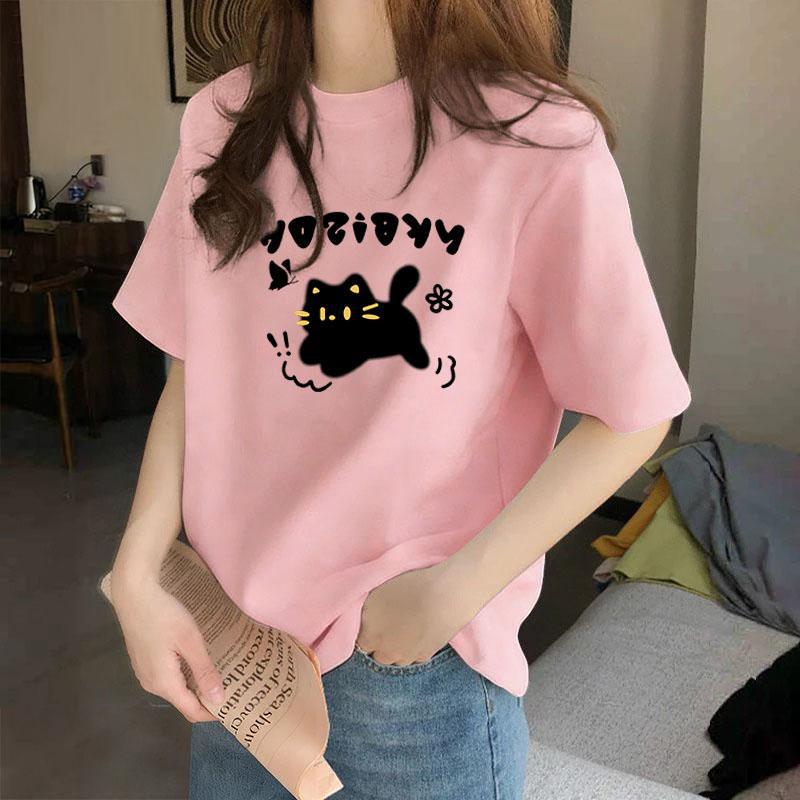 2026 American Cotton Trendy Round Neck Plus Size Short Sleeve T-shirt