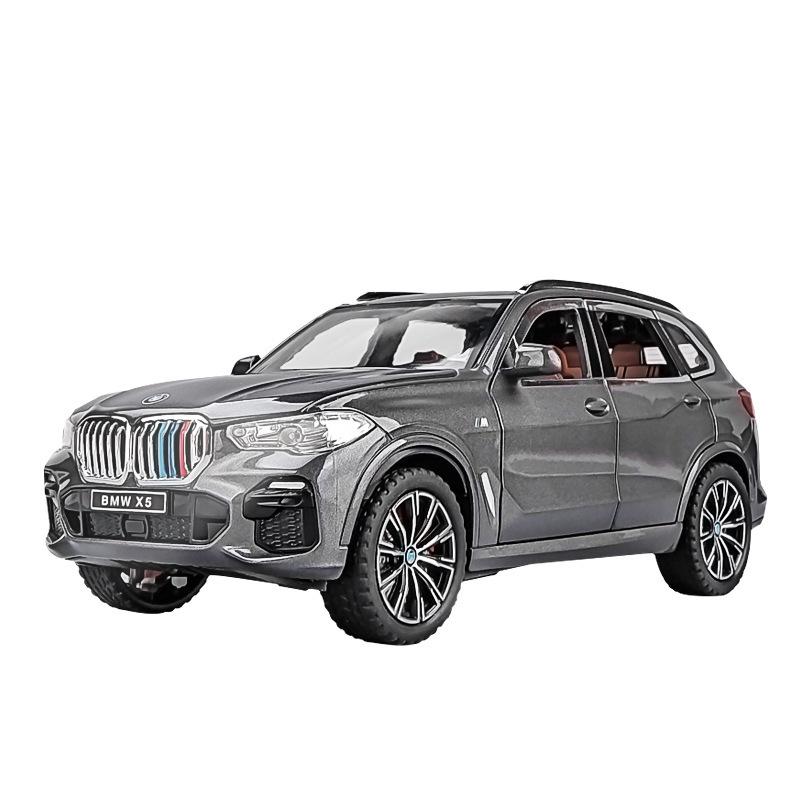 

1/24 BMW X5 SUV Металева модель автомобіля Литі моделі та іграшкові транспортні засоби Модель автомобіля Звук і світло Машинка на відтяжку Іграшки для дітей Подарунки сірий колір