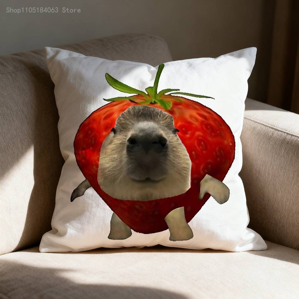 Capybara Pillow Case Print Polyester Fiber 40X40 cm Home Sofa Throw Cushion Cover Decoration
