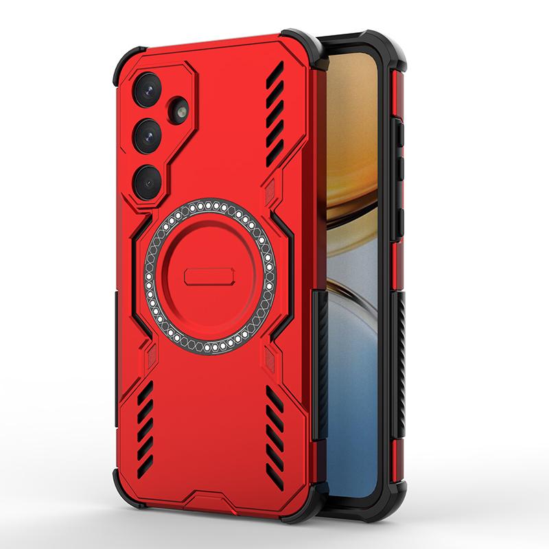 KEYSION Hollow Heat Dissipation Case for Samsung A55 5G Silicone+PC Magnetic Cooling Shockproof Phone Cover for Galaxy A55 5G