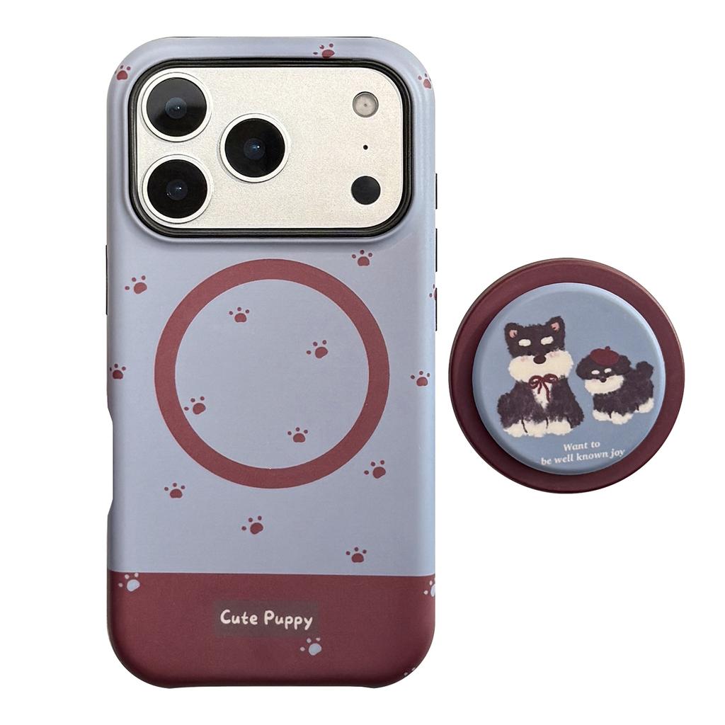 Magnetyczny uchwyt do etui na telefon Apple 16 dla IPhone 17 Pro dla Max Film 15 Zimowy szczeniak Kreskówka 11 Twardy