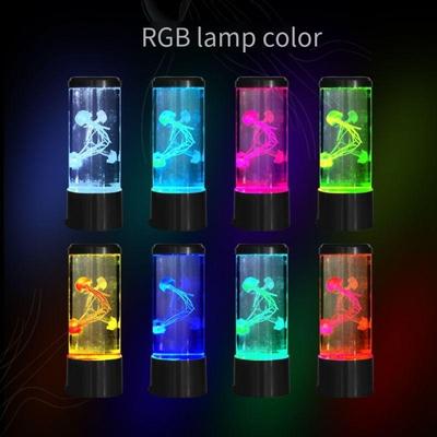 Lâmpada de água-viva com atmosfera de mudança de cor de arco-íris LED, porta recarregável USB/alimentada por bateria, decoração de quarto infantil, luz de mesa