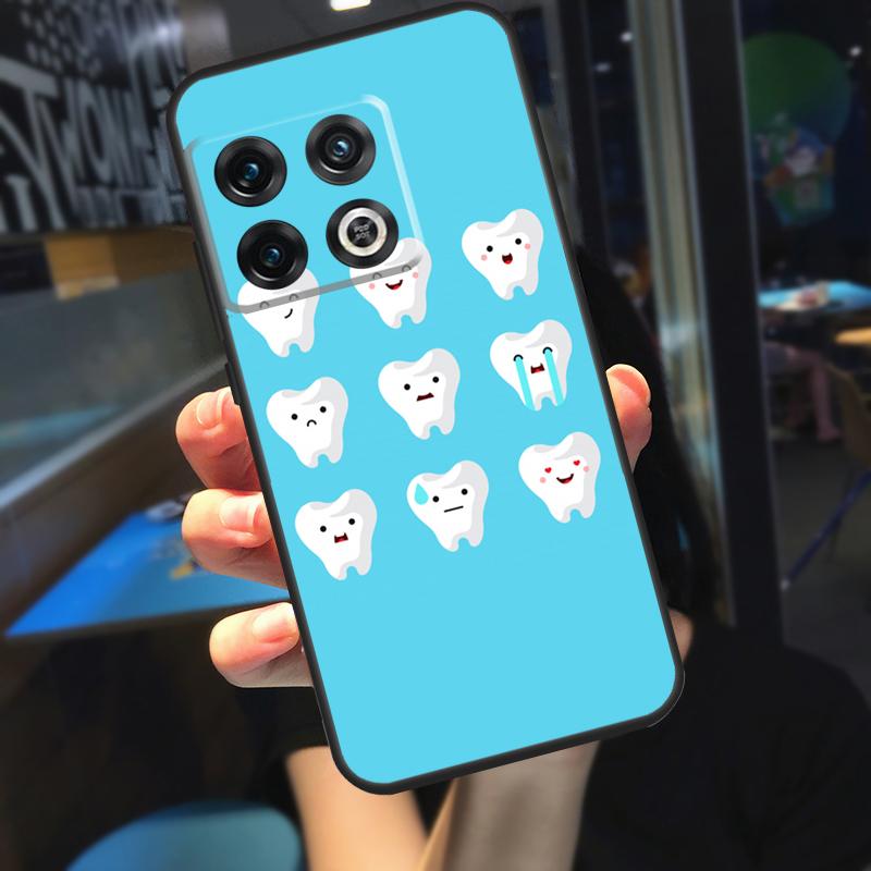 Cartoon Dentist Dental Crowned Teeth Funda For OnePlus 10T 8T 9RT 12 13 13R 11 9 10 Pro OnePlus Nord 4 CE 2 3 Lite N20 N30 Case