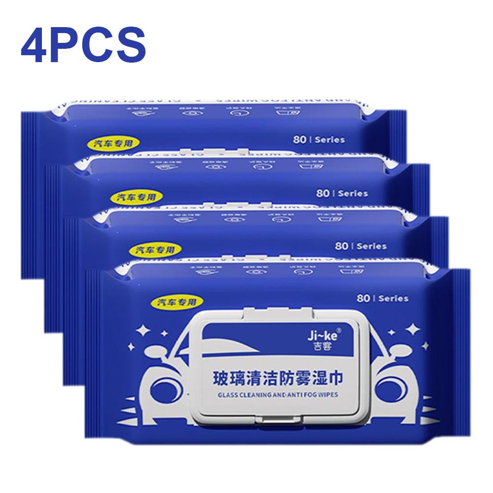 1/4PCs Car Glass Clean Wipes Anti-Fog Cleaning Tissues for Clear Vision Oil Stains Removal Dust Cleaner for Windows Windshields