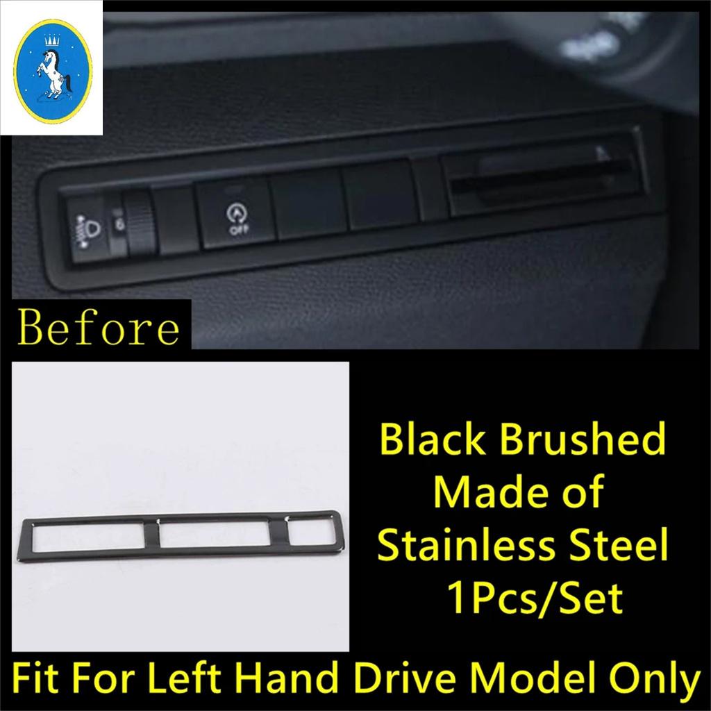 Head Lights Lamps Switch Control Button Panel Cover Trim For Peugeot 3008 5008 GT 2017 -  Carbon Fiber Interior Accessories