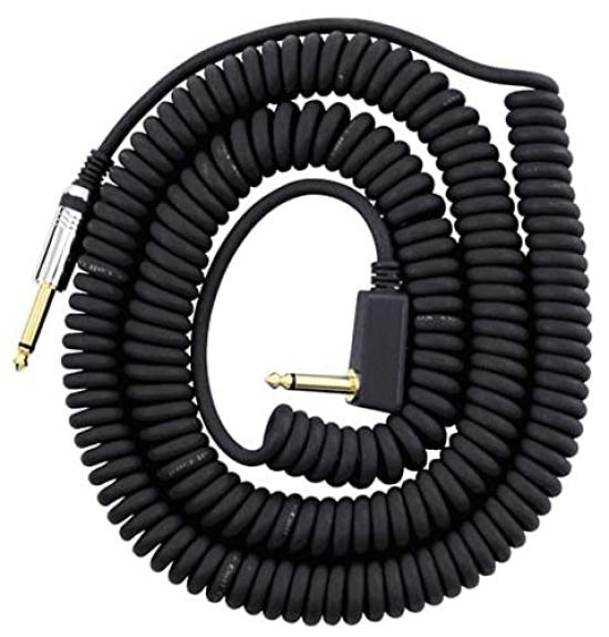 VOX Guitar & Bass Cable, Coiled Cord Type, 9m Length, Black, VCC90