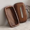 Premium Walnut Wood Tissue Box Cover | Modern Minimalist Design | Magnetic Lid for Quick Refill | High-End Desktop Decor