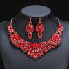 1 Set Earrings Necklace Set Elegant Green Faux Crystal Jewelry Set for Women Wedding Party Accessories Dazzling Stud Earrings Necklace Gift Giving