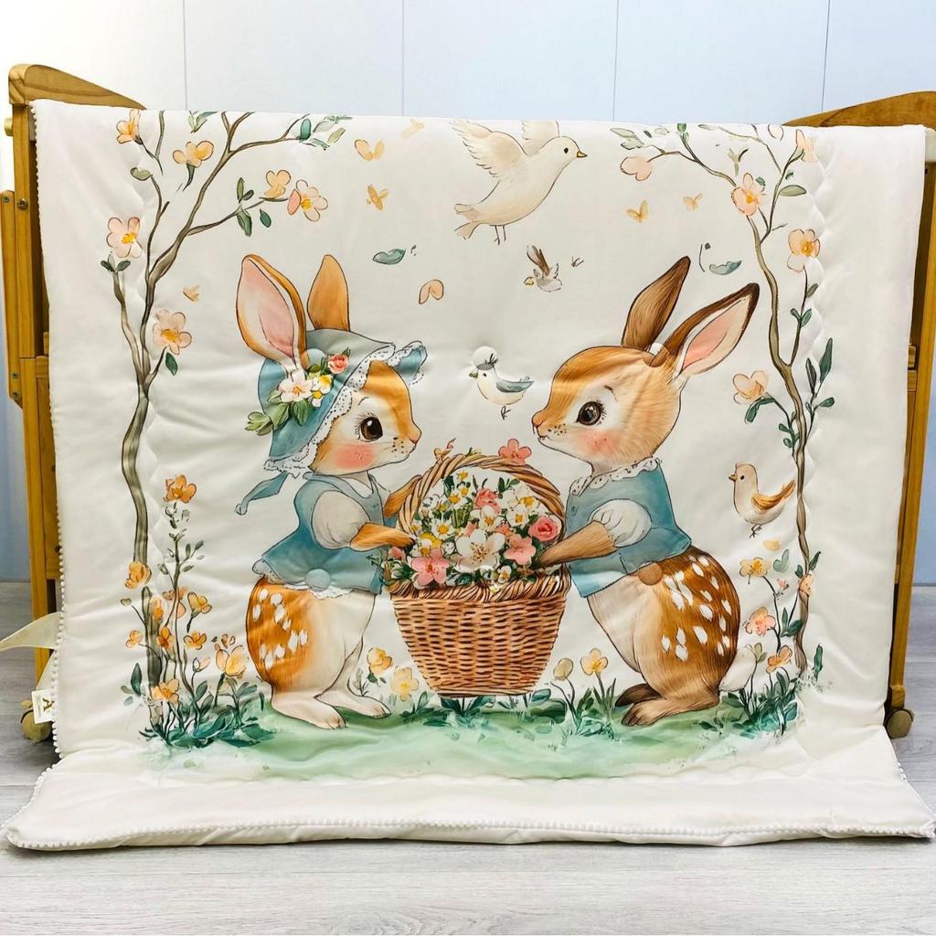 Cartoon Cute Autumn and Winter Baby Warm Nap Quilt, Kindergarten Feather Silk Cotton