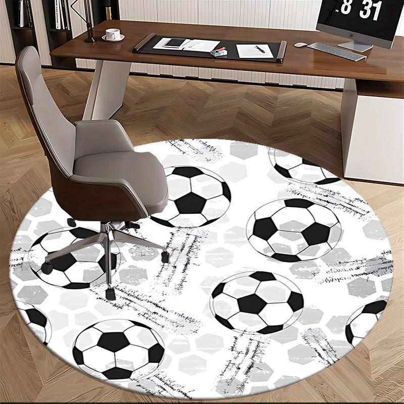 Tappetini per Sedia da Ufficio con Pallone da Calcio, Tappeto con Motivo Calcistico per Arredamento Casa, Regalo Tappeto per Ufficio, Adatto per Camera da Letto, Soggiorno, Varie Stanze1118