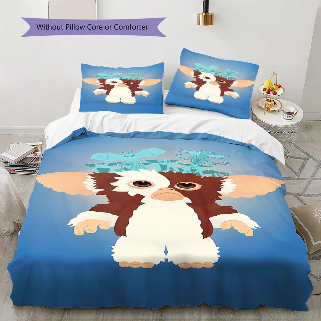 Gremlins Muster Bettwäsche, Steppbett Set Bettbezug Kissenbezug Zuhause Geburtstagsgeschenk (1 Bettbezug + 2 Kissenbezüge, ohne Füllung)