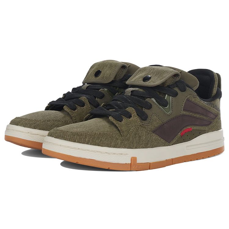 Li Ning We Wo Pro Comfortable Non-Slip Wear-Resistant Lightweight Low-Top Skate Shoes Men Sneakers Coffee-Brown AECR047-1