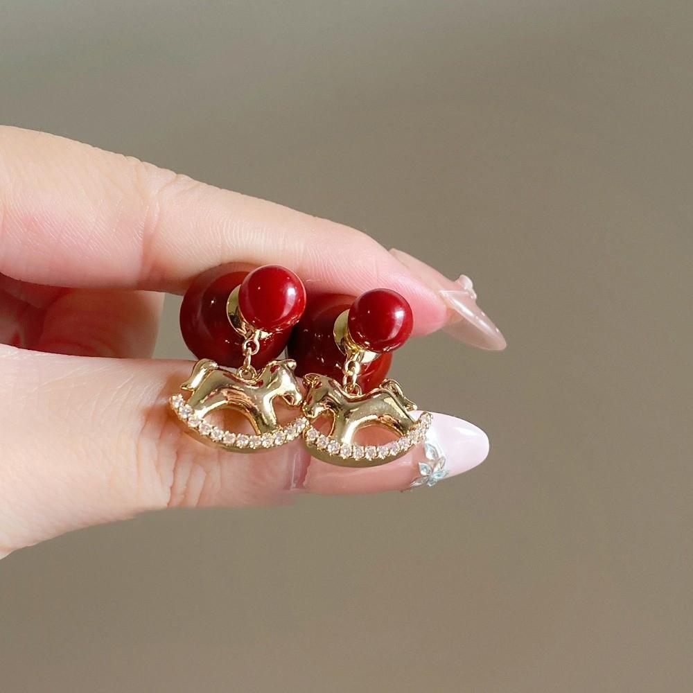 Fashion Jewelry Zodiac Horse Earrings Chinese Horse New Year Drop Earrings New Year Gift