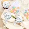 30Pcs Angel Wing Charm Keychain Decorative Key Holder with Drawstring Gauze Bag and Labels for Baby Showers Wedding