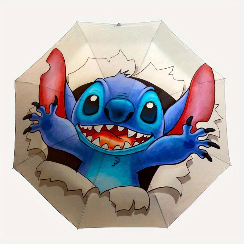 Disney Stitch,Alien,Cartoon Manual Opening and Closing Umbrella, 8-Rib Reinforced Folding Design, Lightweight