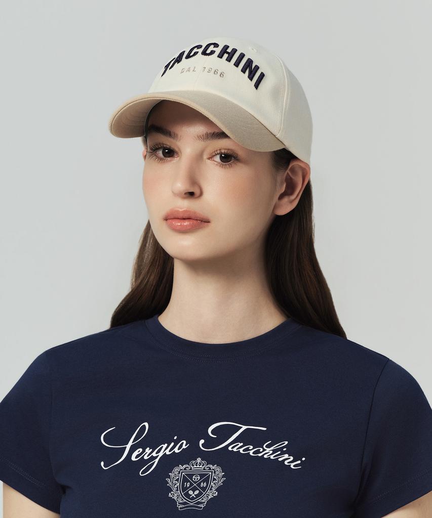 SERGIO TACCHINI U Lettering Cotton-Like Ball Cap (D.Beige)