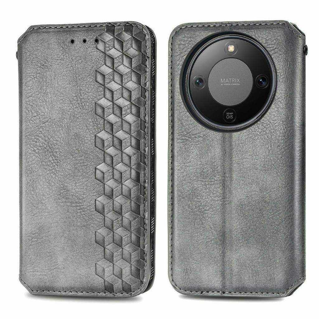 For Honor X70 Pro 5G Case Rhombus Imprint PU Leather Wallet Phone Cover