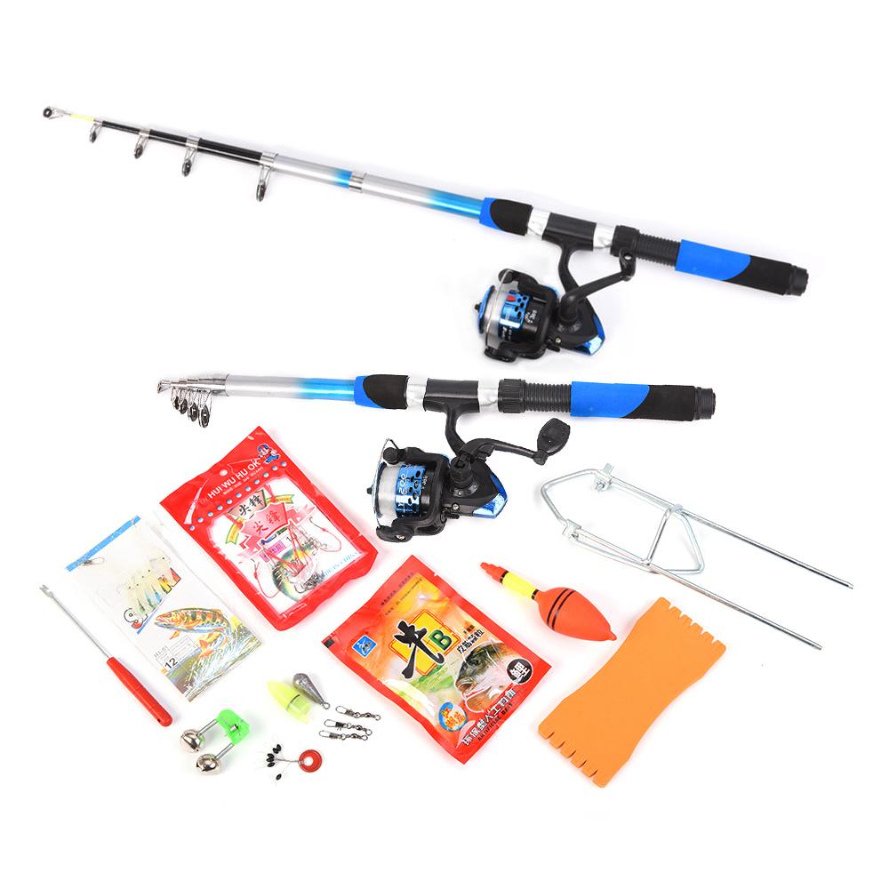 Kit complet combinat de mulinete pentru undițe de pescuit ultra ușoare cu 2 undițe telescopice de 2,1 m mulinete de filare
