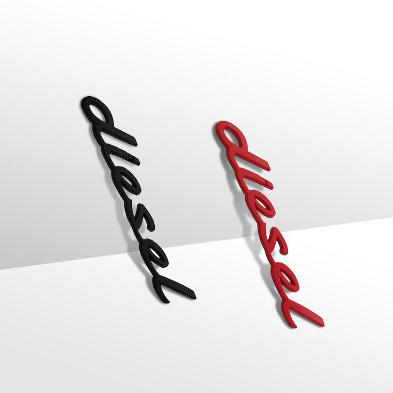For Mercedes Diesel Letter Emblem Logo Land Rover Toyota Nissan Auto Metal Car Styling 3D Badge Decals Trunk Sticker Accessories