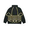Originals Trefoil Metallic Logo Stand Collar Zip Jacket Men Jackets Black FS7323