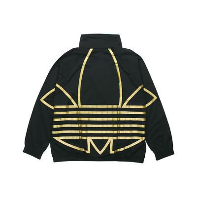 Originals Trefoil Metalik Logo Dik Yaka Fermuarlı Ceket Erkek Ceketler Siyah FS7323