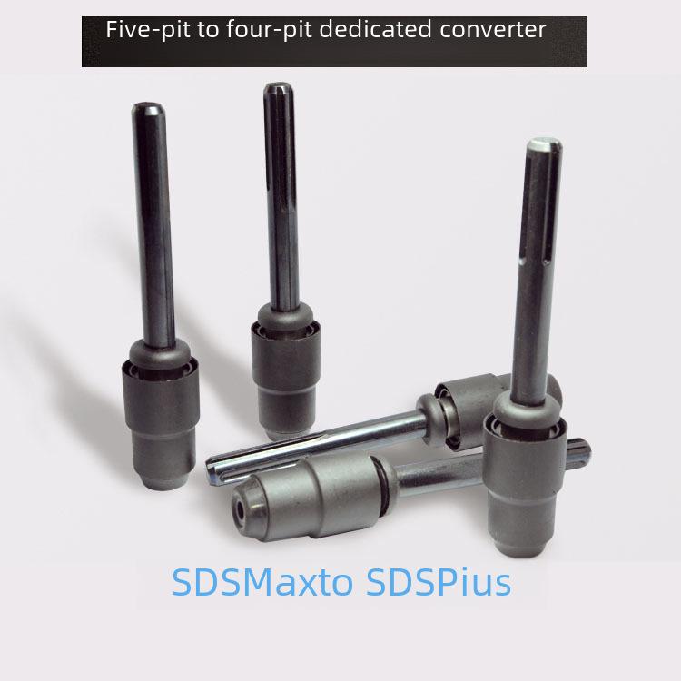 Convertitore SDS-MAX a SDS-PLUS a 5 fori per trapano a percussione elettrico con impugnatura rotonda