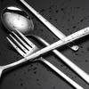 4 Pcs Long Handle Cutlery Set 304 Stainless Steel Spoons Forks Set Spoons Dessert Forks Set for Hotel Home Bar Coffee Christmas