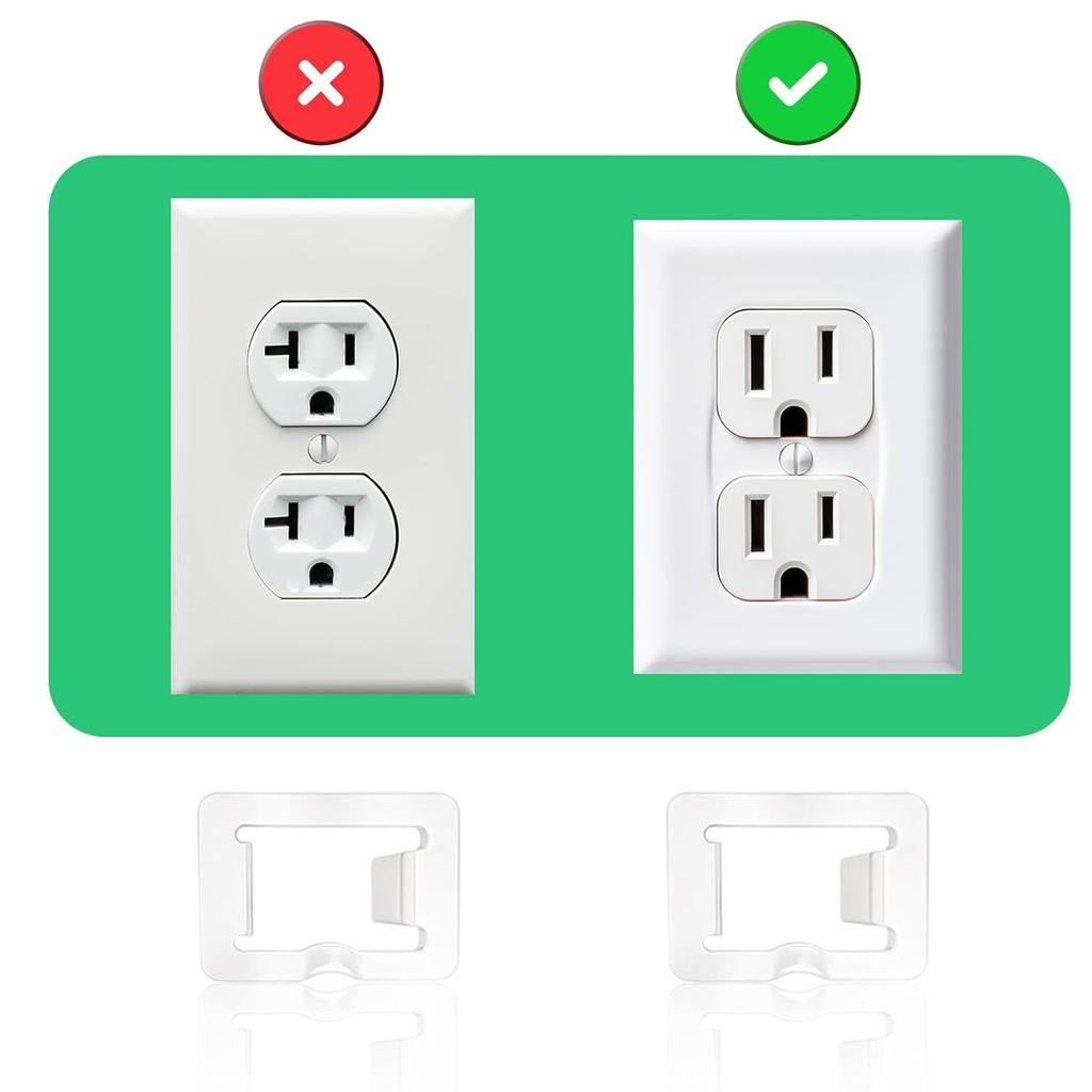 TIESOME 20 Pcs 2 Prong Loose Outlet Fix Plug, Plastic Socket Outlet Tightener Insert Ensure Secure Connection for Power Plug Tiny Plugs For Loose