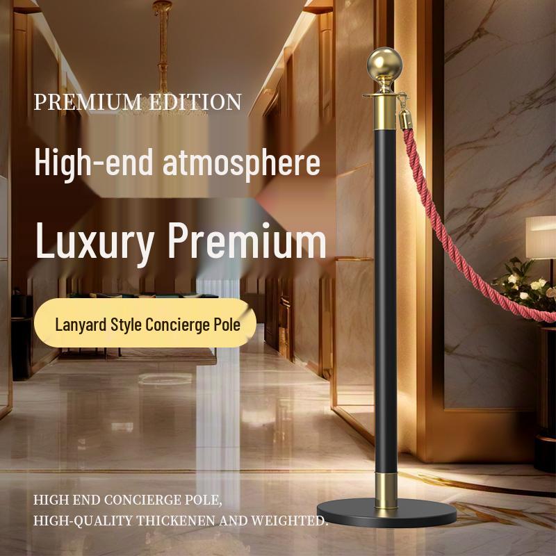 

VIP Concierge Stanchion: 1m Stainless Steel Pole with Lanyard for Queuing and Welcome Barriers Velvet Rope 1.5m