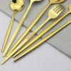 Black Gold Cutlery Set Knives Dessert Fork Tea Spoon Flatware Dinnerware Stainless Steel Dinner Silverware Kitchen Tableware Set