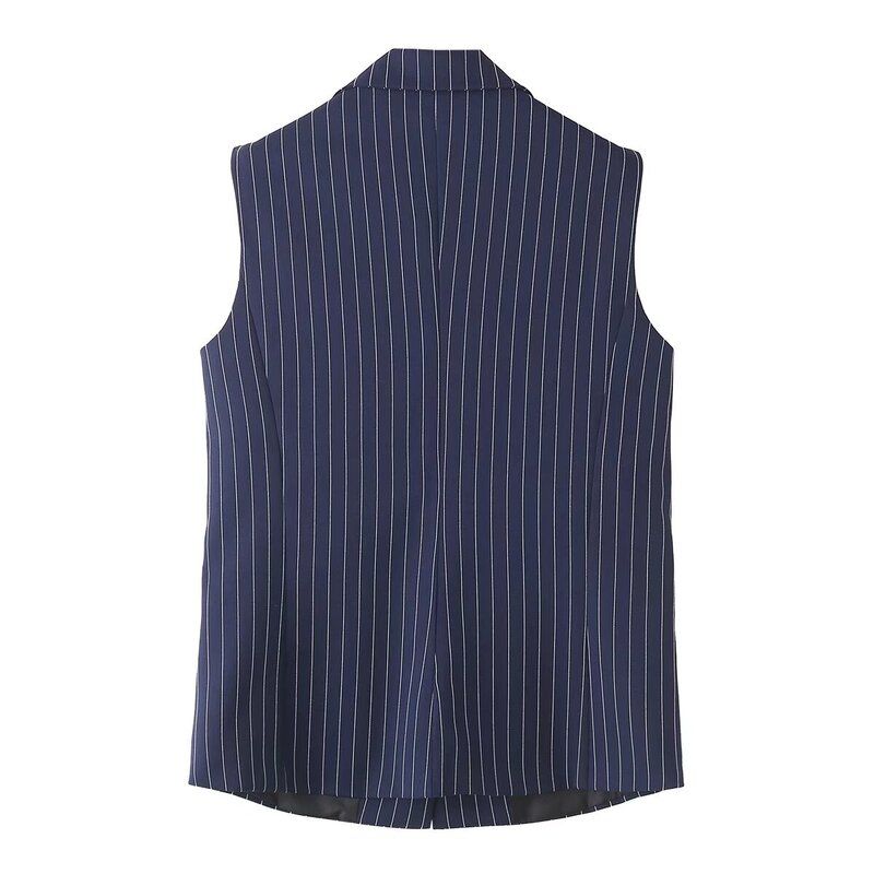 Fashion Style Foreign Trade Women's Clothing 2024 New Fashion Casual Sleeveless Loose Stripes Vest Pants Suit
