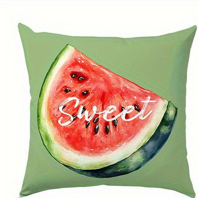 Sweet Watermelon Slices Pattern Doublesided Printed pillow cover Short plush Suitable living rooms sofas throw cushion cover