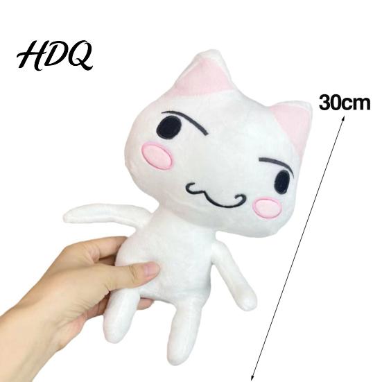 Cartoon Mascot Inouetoro Cat Plush Toy Cute White/Black Kitten Doll Plushies Ornament Soft Stuffed Animal for Children Fans Birthday Gift