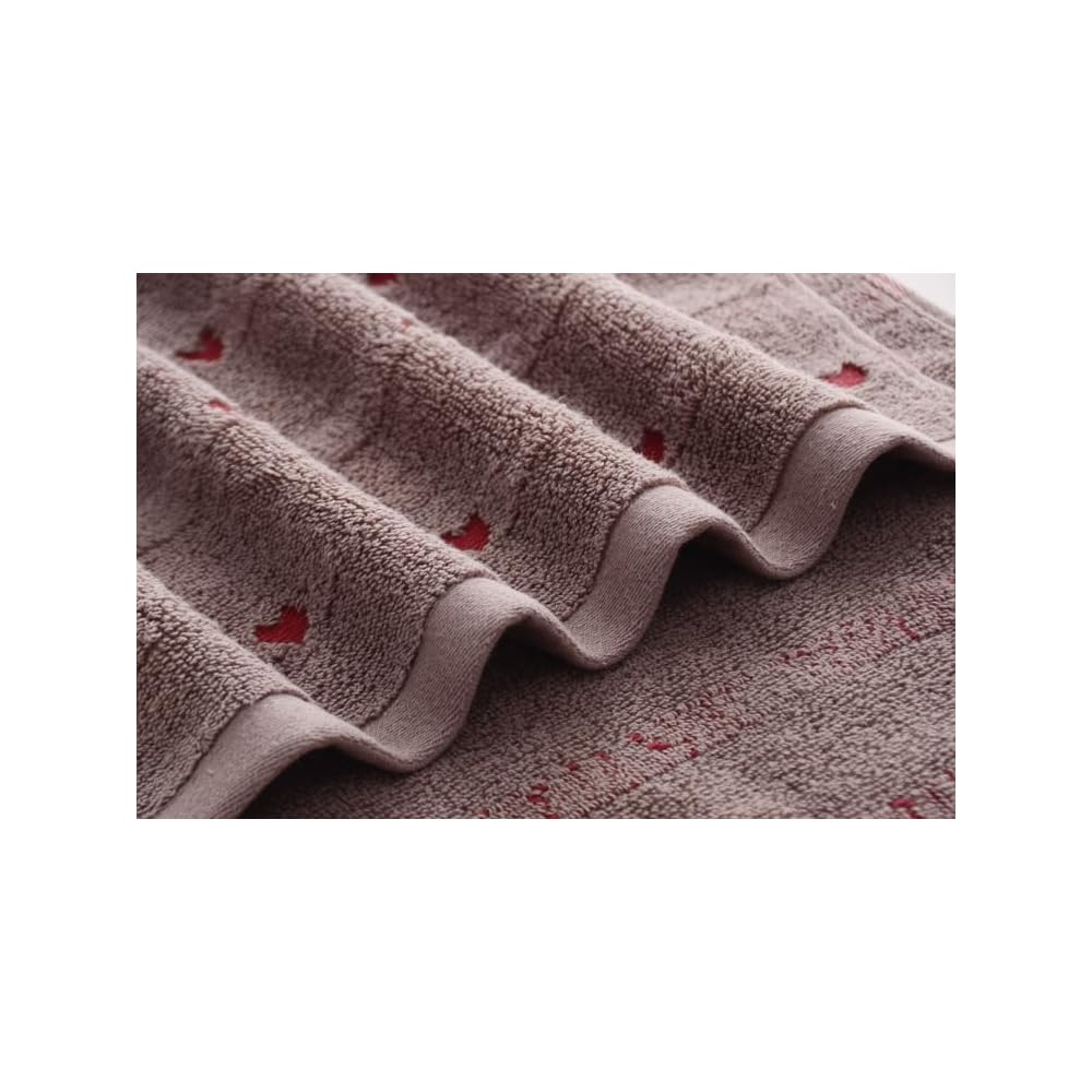 Face Towel Set, Heart Pattern, 100% Cotton, Fluffy, Soft, Gentle on Skin, Fast Absorption, Quick