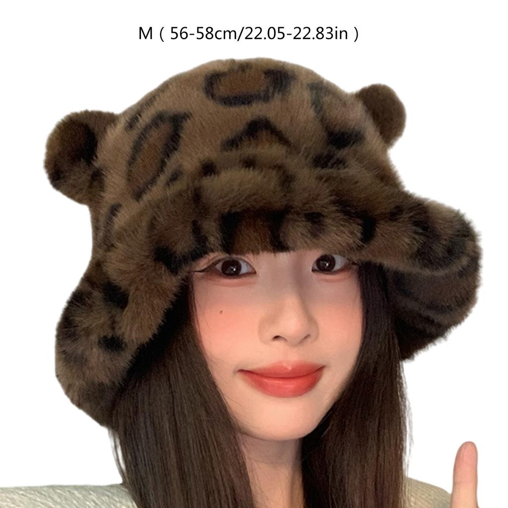 Kids Ushanka Head Wrap Thicken Furry Bear Hat for Climbing Skiing Sports Ushanka Fisherman Hat Oversized Headwear