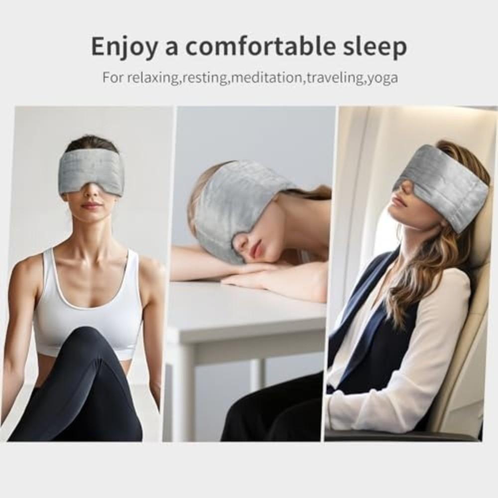 Maschera per Occhi Ponderata Aiuto per il Sonno Pressione Delicata Maschera Oscurante per Occhi Maschera da Notte Regalo per Dormire Uso Notturno