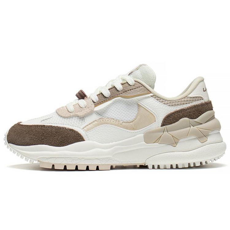 New LINING Origin Casual Shoes Women's Low Top Ecru/Reindeer Brown AGLS158-1