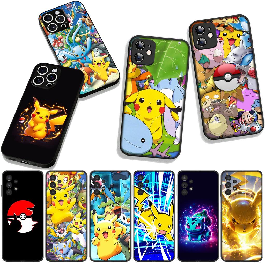 Cover for Apple iPhone 17 16 11 Pro XS Max XR 6 7 8 Plus 16E SE 2020 Air 5 SE2 Phone Case Cute P-Pokemons Cartoon P-Pikachus