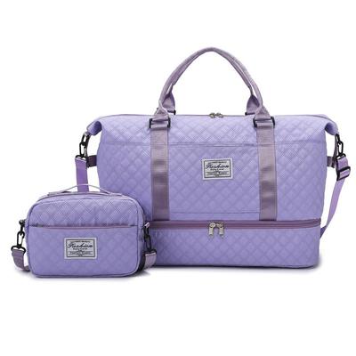 Spacious Handheld Travel Bag with Shoe Compartment, Wet/Dry Separation, Stylish Fitness and Yoga Bag, Attach To Luggage Handle