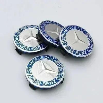 4PCS 75mm Metal Emblem Car Wheel Center Hub Cap Cover Badge For Mercedes Benz AMG GLK GLE GLC W203 W206 W220 W205 W211 W212 W201