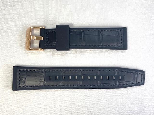 R046012P0 SEIKO 5 Sports 22mm Silicone Rubber Band Black for via SBSA028/ 4R36-07G0 (Ships Nekoposu)