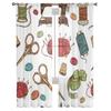 Hand Drawn Of Sewing Tools Sheer Curtains Bedroom Voile Curtain Living Room Window Sheer Curtains Kitchen Tulle Drapes