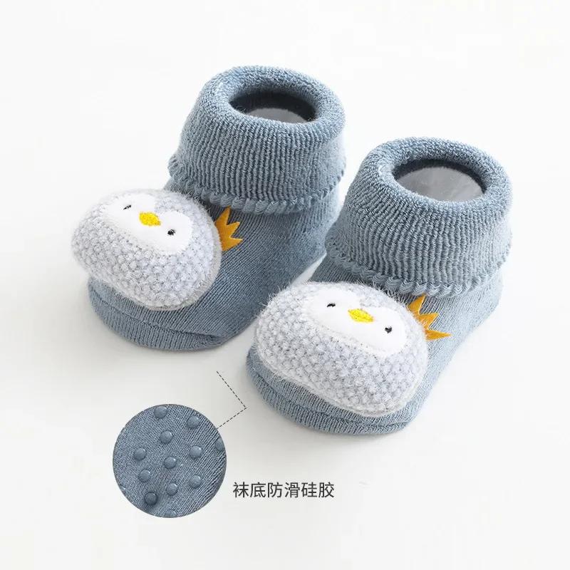Autumn Winter Thicken Warm Stitch Cotton High Long Socks Cute 3D Doll Boy Girls Floor Clothing for Baby Kid Children Accessories