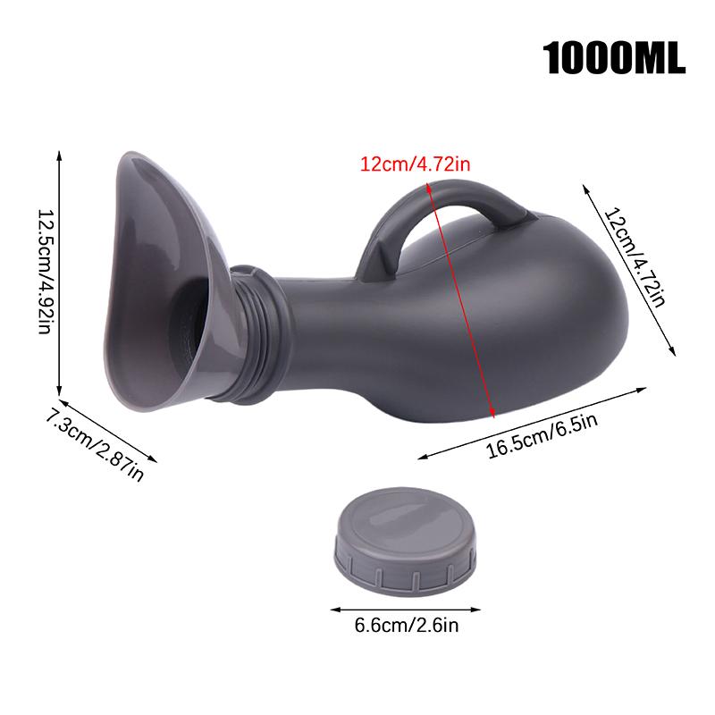 1000ml Taşınabilir Kalın Mobil Pisuar Açık Hava Kampı Araba İdrar Şişesi Kadınlar Erkekler Seyahat Pisuarı İşeme Şişesi