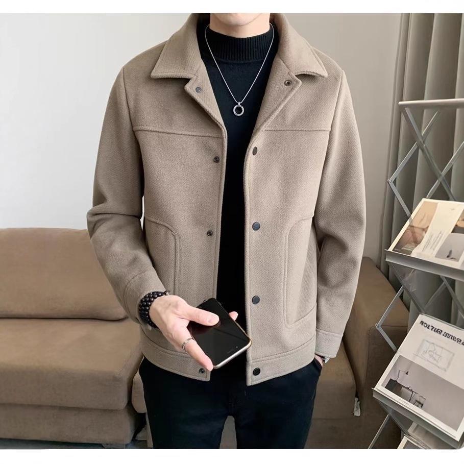 2025 Men's High-End Wool Jacket - Trendy Korean Style for Spring, Autumn, and Winter