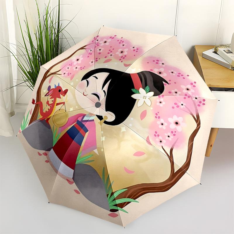 

1pc Cherry Blossom Festival Umbrella - Automatic Opening/Closing, Portable 3-Fold Design with Iron Frame, Outdoor, Gift for Fans, Travelers,