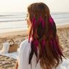 Braided Cord Bohemian Tassel Headband Tribal Feather Hair Extensions  Spiritual Retreat Wear