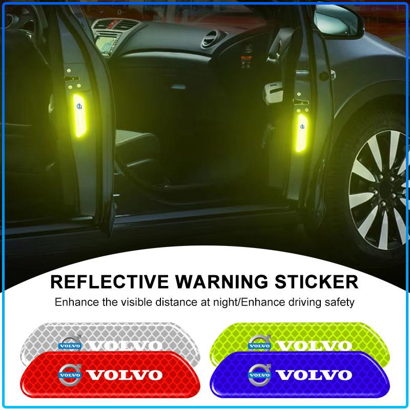 4PCS Car Door Safety Warning Reflective Mark Sticker Car Styling For Volvo XC60 XC90 S60 S80 S40 V40 V60 V70 V50 XC70